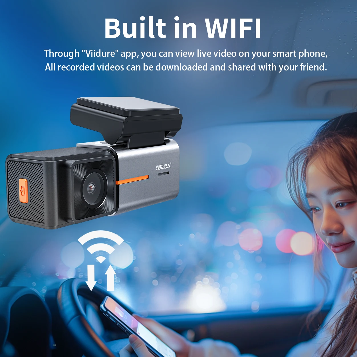 Most popular Wifi 4K Car Black Box Mini Dual Dash Cam Front and Rear Night Vision Car DVR Camera