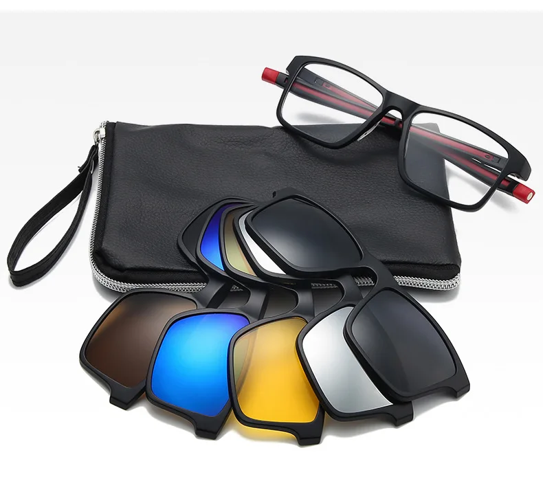 Очки 2505TR tr90 для вождения, поляризационные зеркальные аксессуары в оправе, с магнитной застежкой, регулируемые