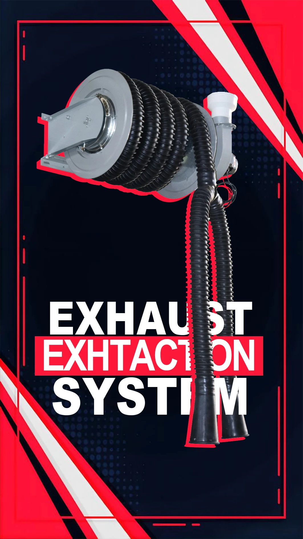 Double Tailpipe Mounted Blower for Car Repair Smoke Fume Suction Reel Vehicle Equipment