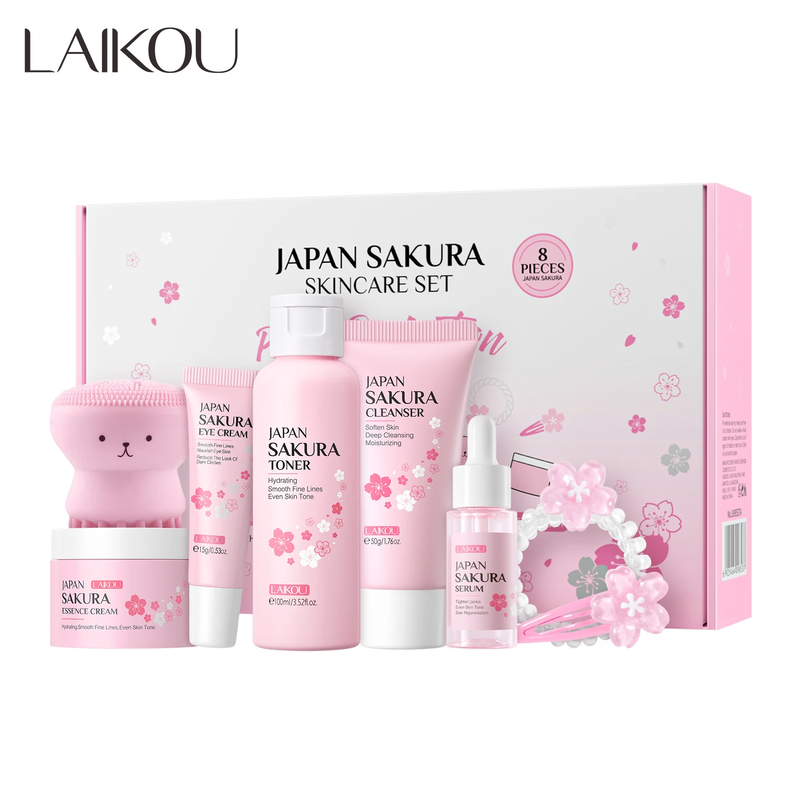 LAIKOU Sakura 8 шт. набор для профессионального ухода за лицом Увлажняющий Осветляющий кожей
