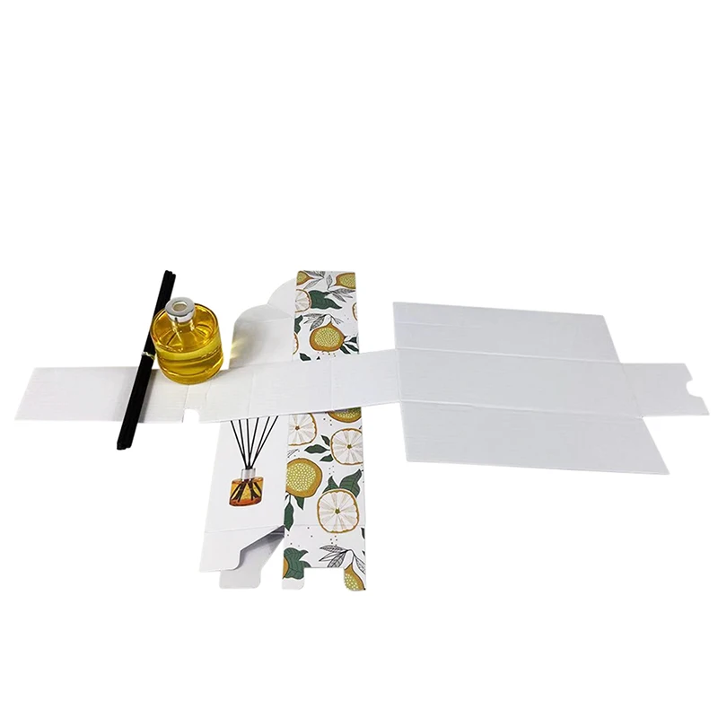 Custom print packaging 80 ml cosmetic reed diffuser perfume oil bottle paper gift box with corrugated paper inside