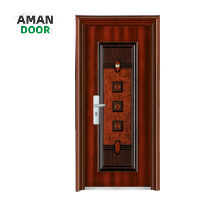 AMAN DOOR decorative steel door wooden metal security door