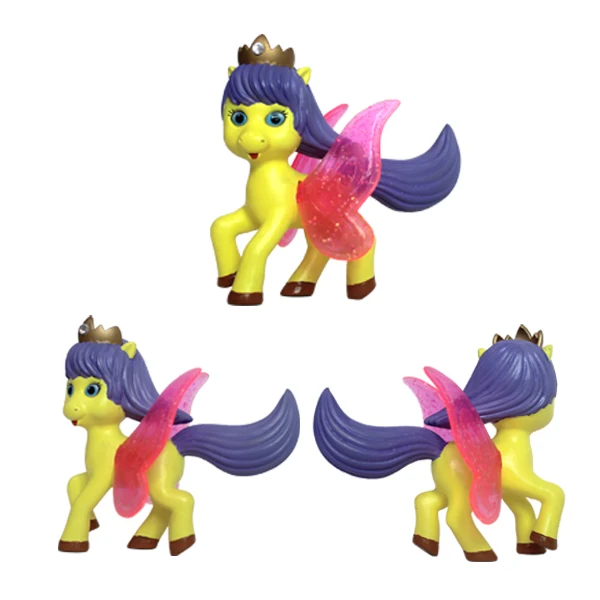 OEM Anime Pony Butterfly Flying Horse with Wings Safe PVC Doll Toy for Baby Kids