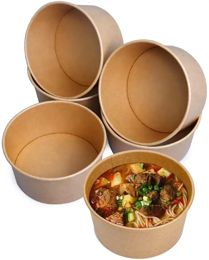 YBY OEM/ODM Caja Para Comida Chinese Food Disposable Round Soup Bowl Food Packing Takeaway Paper Salad Bowl
