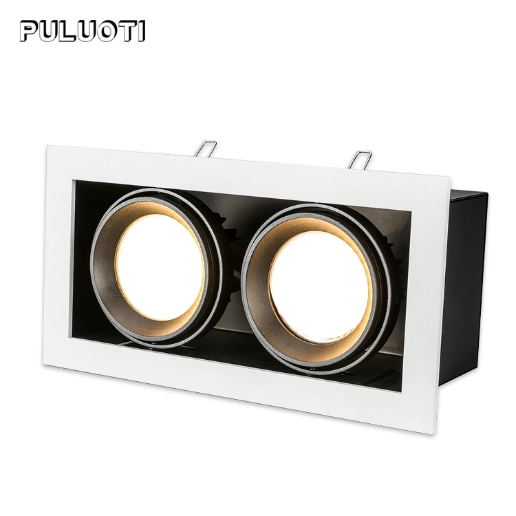 
Puluoti High Quality Aluminum Double Heads Adjustable 24w 36w Indoor Embedded LED Spotlight 