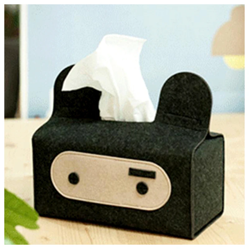Wholesale Price Felt Facial Paper Holder Tissue Box Cover for Bathroom Vanity Countertop Bedroom Dresser Night Stand Desk