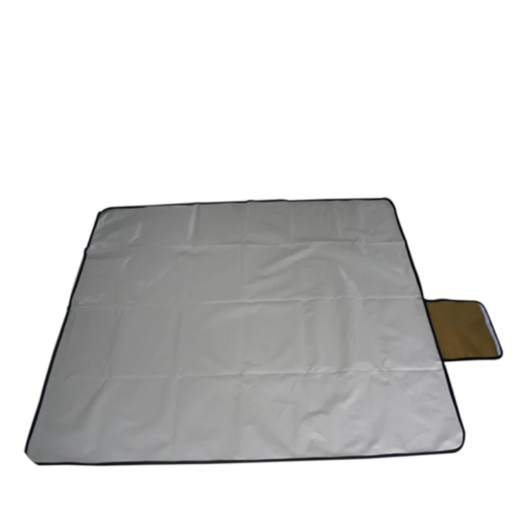 Custom Logo Polyester Knitted Large Outdoor Light Soft Roll Up Picnic Blanket Mat