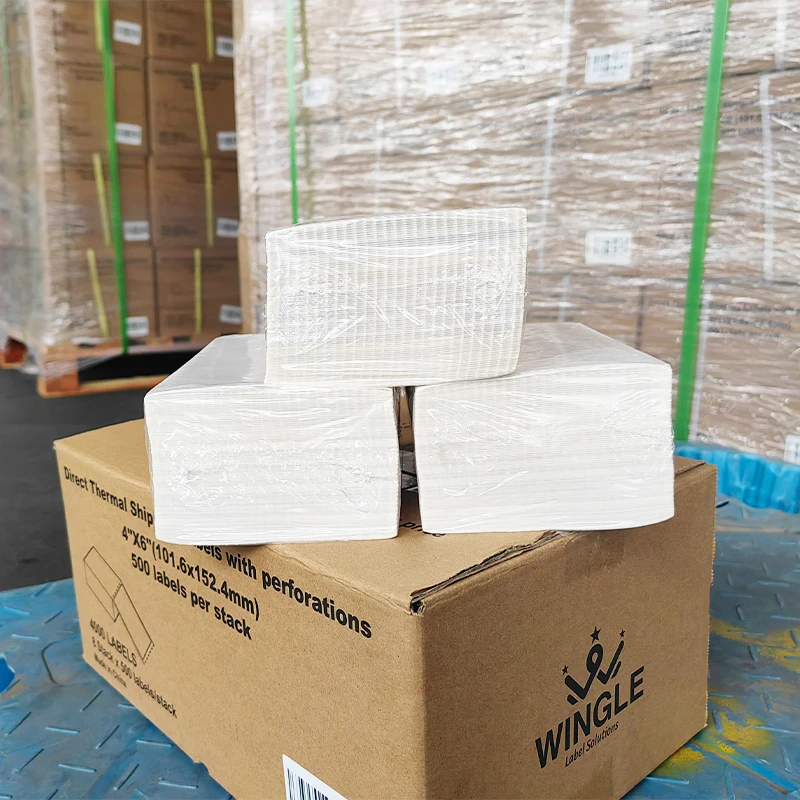 Wholesale Round Thermal Labels A6 Paper Shipping 4x6 Direct Label Roll Supermarket Thermal Label