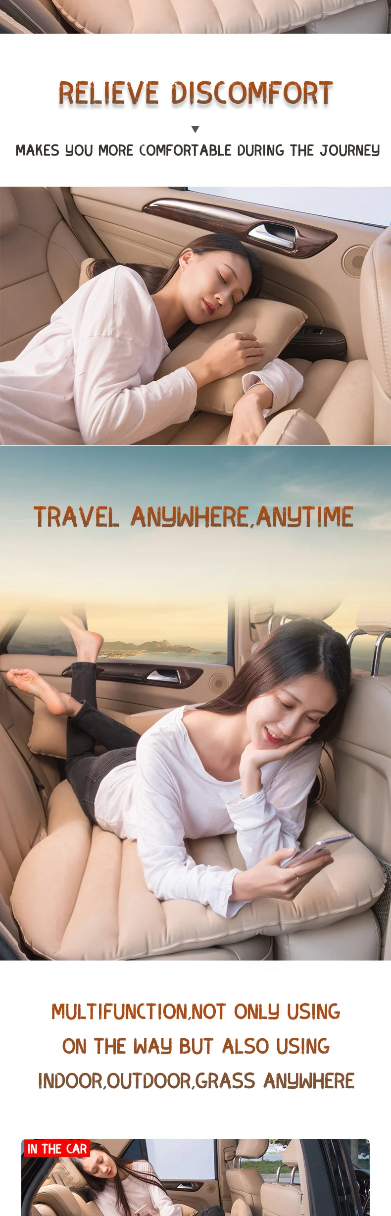 Wholesale Automobile car mattress portable quick inflating car air bed inflatable  car air mattress
