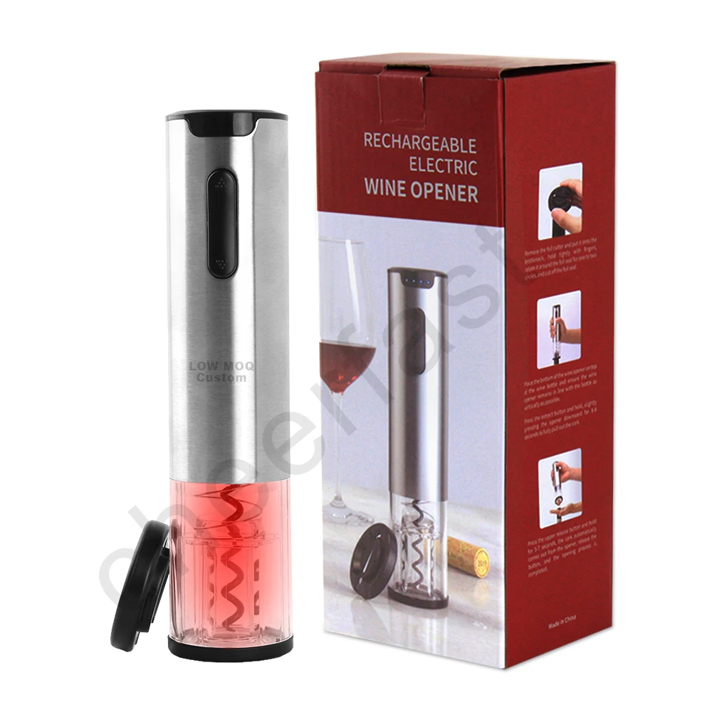 Fathers Day Wine Opener Gift Set Support Customized Logo And Packing Usb Charging Cable Electric Wine Opener Gift Set