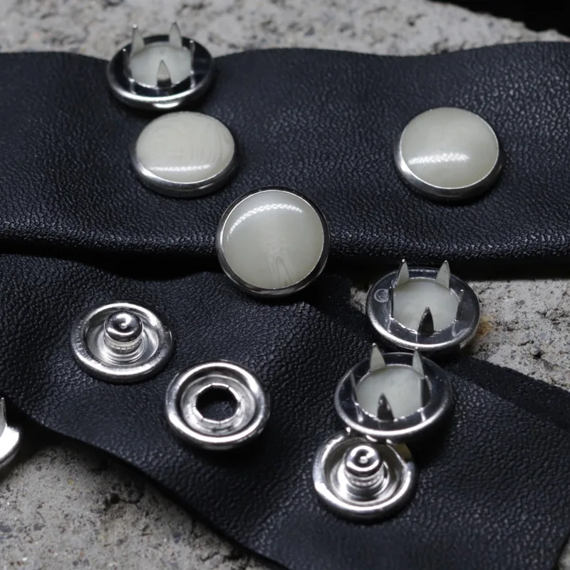Pearl prong snap button with #222 under parts in nickel color, pearl prong snap button for shirt