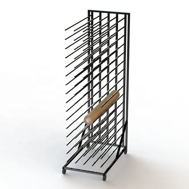 75 Roller Floor Standing Vinyl Rack With 5 Columns Upright Pole for Length 160cm  roller