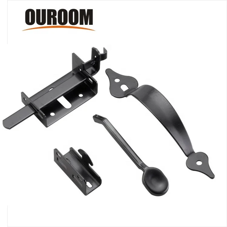 Automatic Decorative Thumb Gate Latch Black