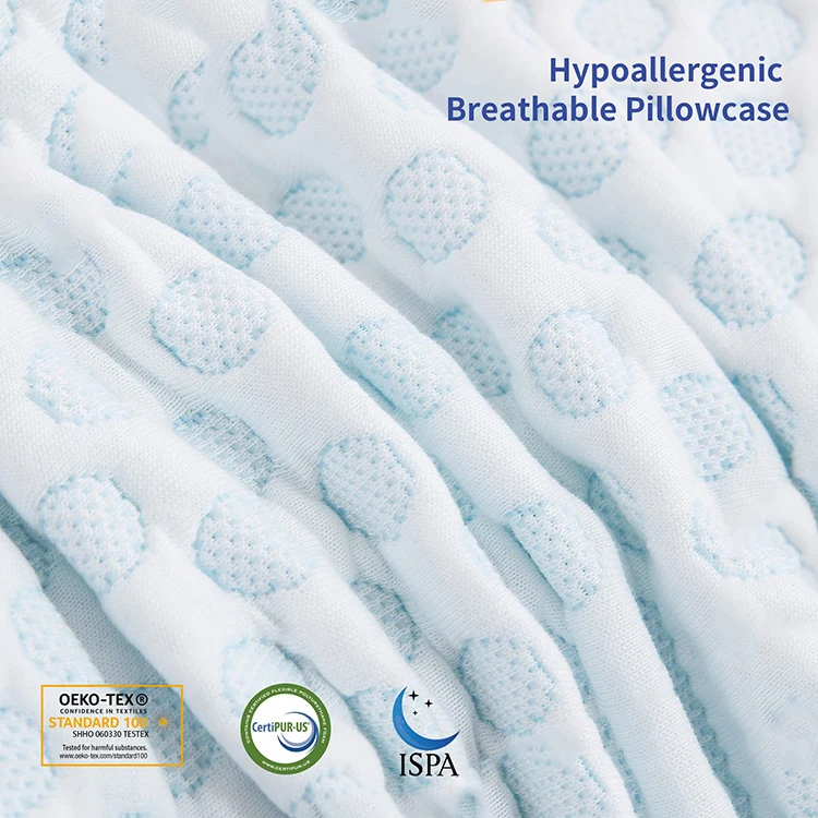 Comfortably Quality Sleeping Healthy Bed Bamboo Cooling 350Gsm Shredded Memory Foam Neck Pillow For Sleeping Shredded