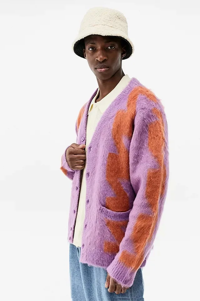 BILLIONS 2022 Winter clothing fur sweaters and cardigans for men oversized thick wool cardigan