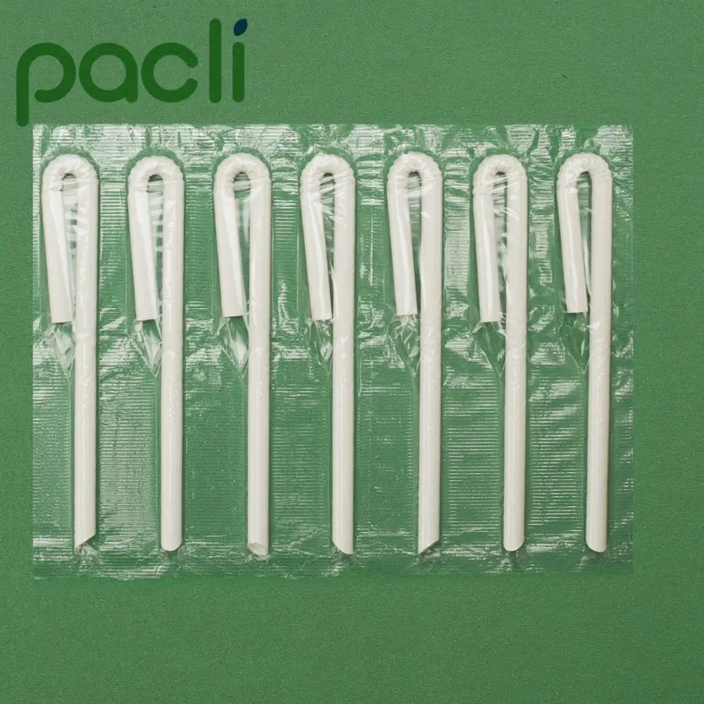 Eco Friendly U Shaped Disposable Paper Drinking Straws Biodegradable Individually packed U Bent Bendy Sharp End Paper Straws