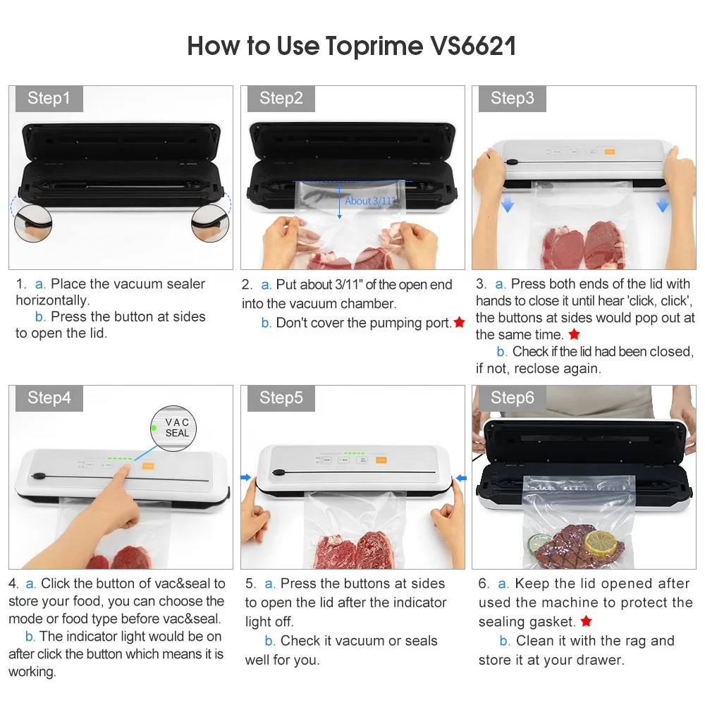 Compact food vacuum sealer home use food saver packaging machine portable bag sealer