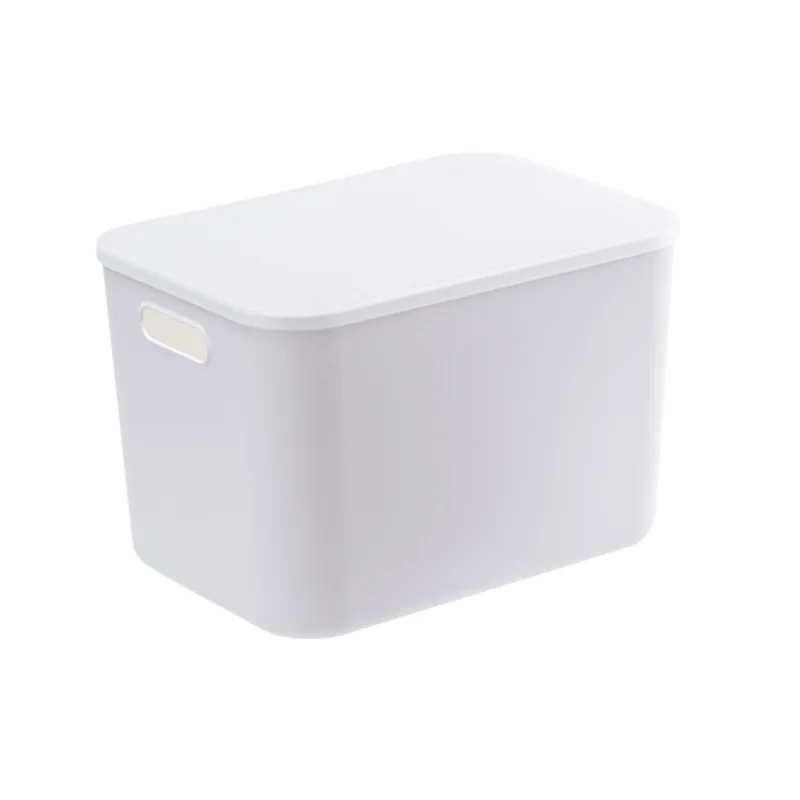 White home organizers built-in handle storage box plastic box for kitchen pantry shelf cabinet