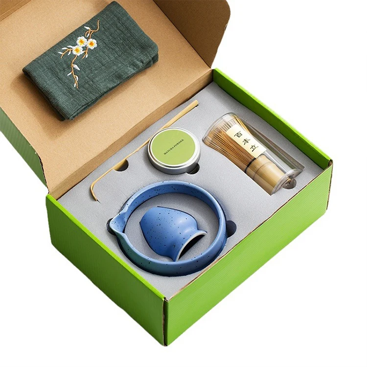 Wholesale Custom Logo Chawan Handmade Ceramic Matcha Bowl With Spout Matcha Kits Set