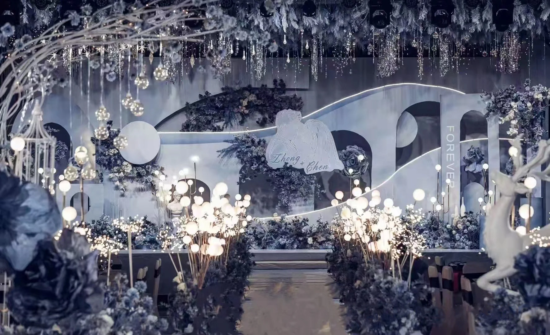 Factory-customized Chandelier Pendant Light light decoration flowers	For Wedding Ceiling Hanging Lamp Decoration