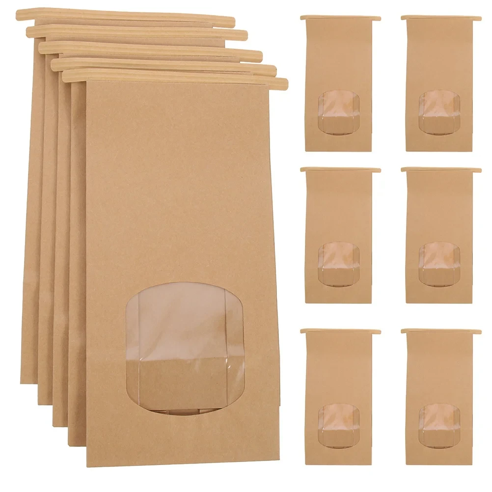 Eco Friendly Food Grade Popcorn Packaging Kraft Paper Bread Packaging Bag With