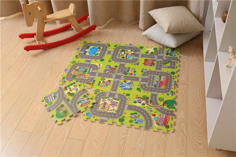 Детский коврик, игровой коврик city life