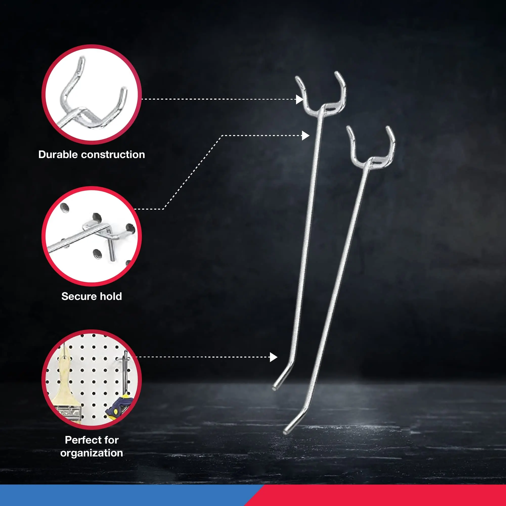 Customized Size Grid Panel Metal Clothes Hanging Wall Price Tag Pegboard Hooks Slatwall Display Hook Wire Hook