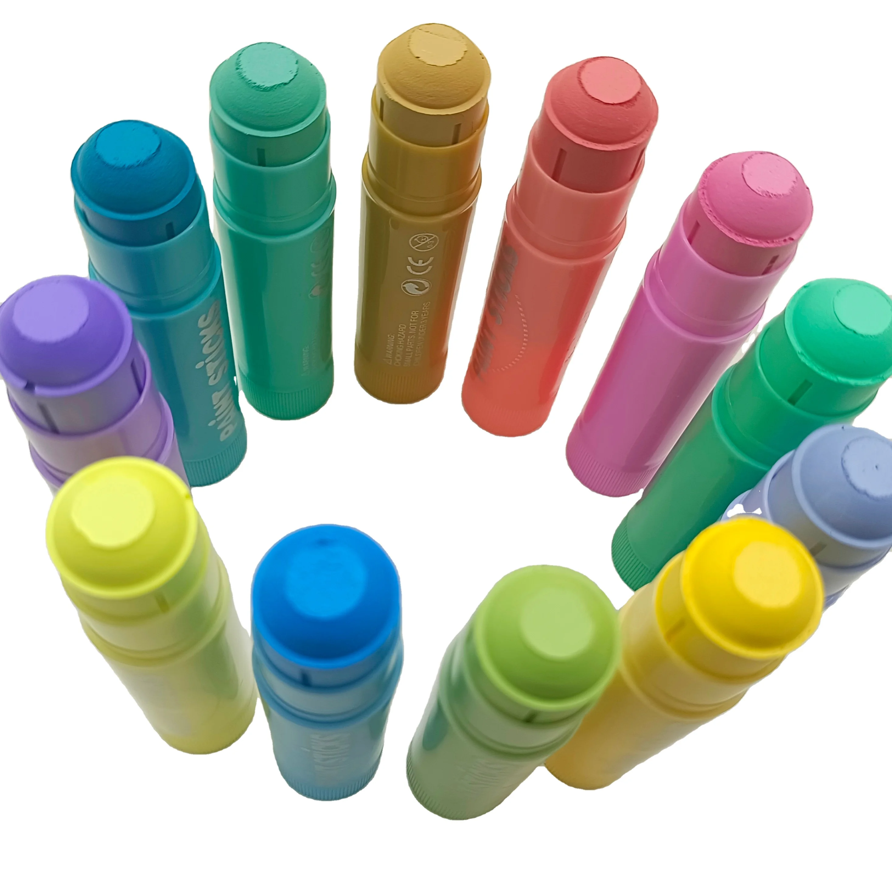 MeiduGaga 12 Pastel colors washable quick dry multi-function solid tempera paint sticks crayon