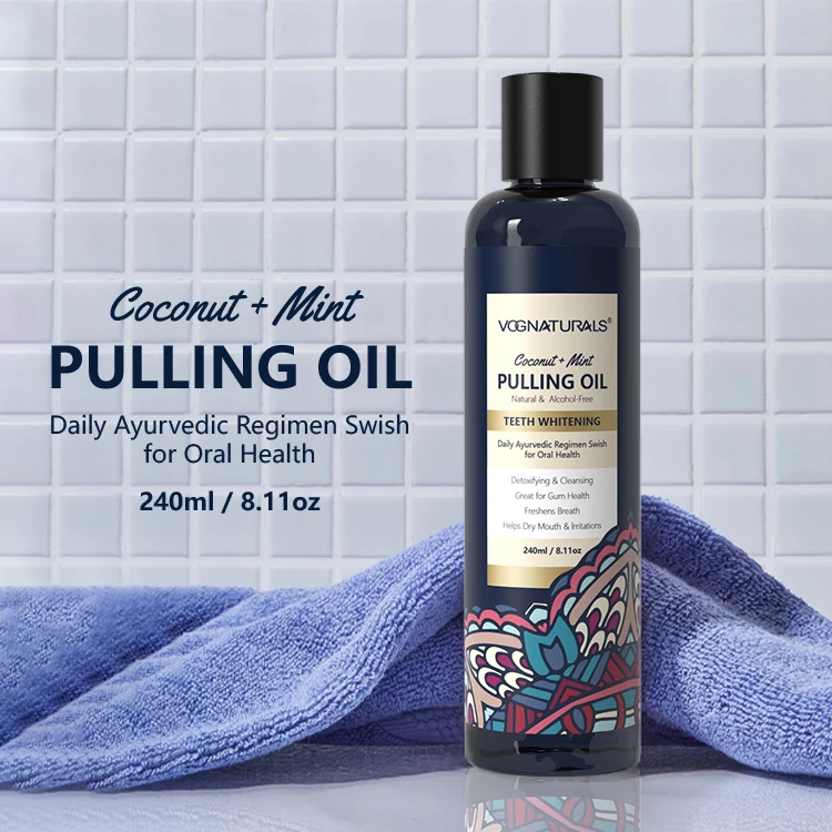 Private Label Coconut Oil Pulling For Teeth, Freshens Breath Teeth Whitening Pulling Oil Mouth Wash