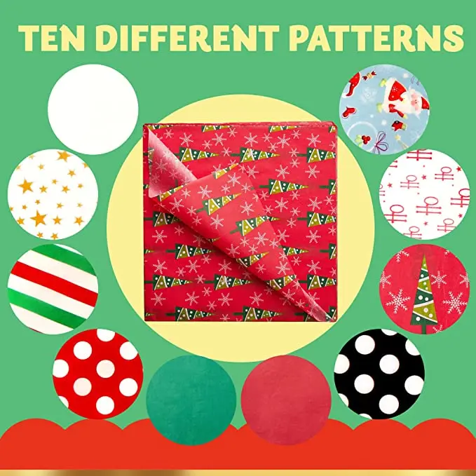 Hot Selling Custom Christmas Red Green Paper Gift Christmas Wrapping Paper