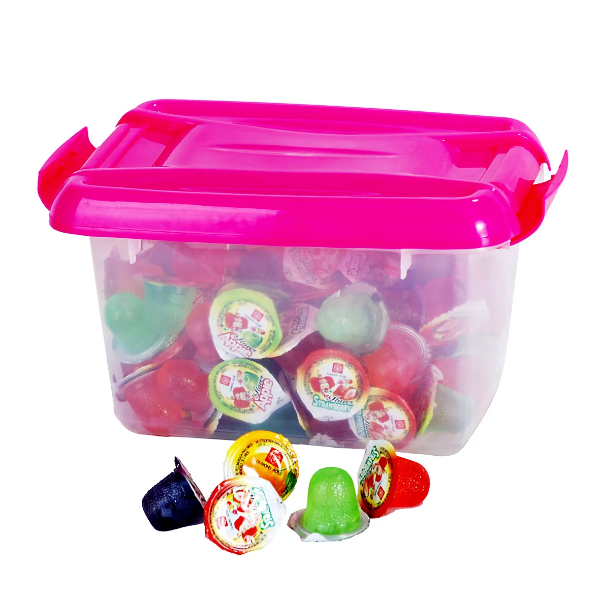 Mini jaleas 100pcs Round Jar Mini Fruit Jelly Pudding Cup