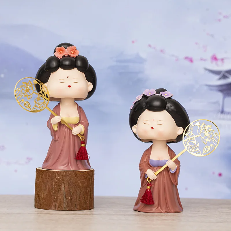 Chinese historical figure modeling shaking head doll car mounted shaking head ornament resin handicraft