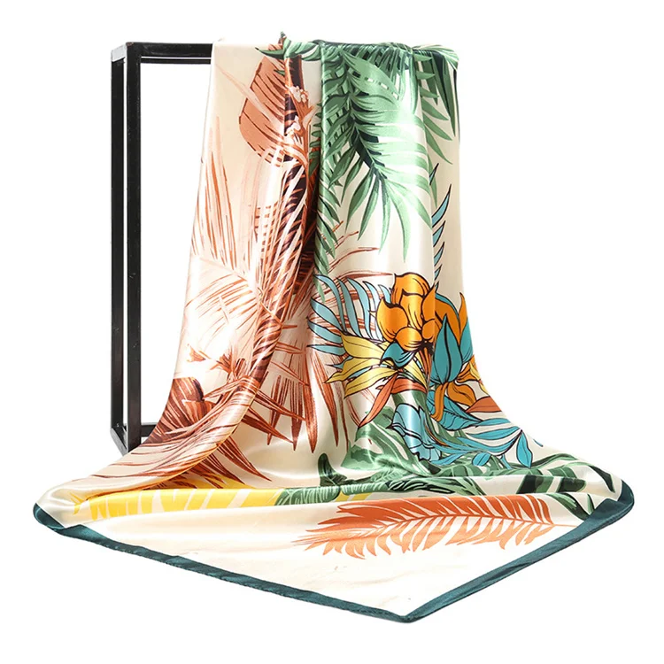 90*90 Luxury Silk Material Brand Letter C Style New Current Long Summer Scarves For Women