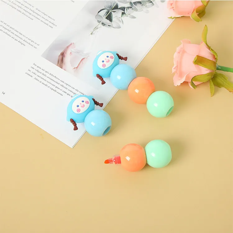 Cute high performance gorgeous glitter marker pastel color permanent marker pen splice quick-drying highlighter marker pen