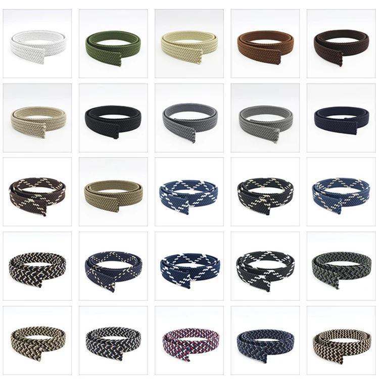Custom Women Adjustable Canvas Waist Polyester Mens Baseball Golf Knitted Stretch Belts Woven Elastic Braided Belt