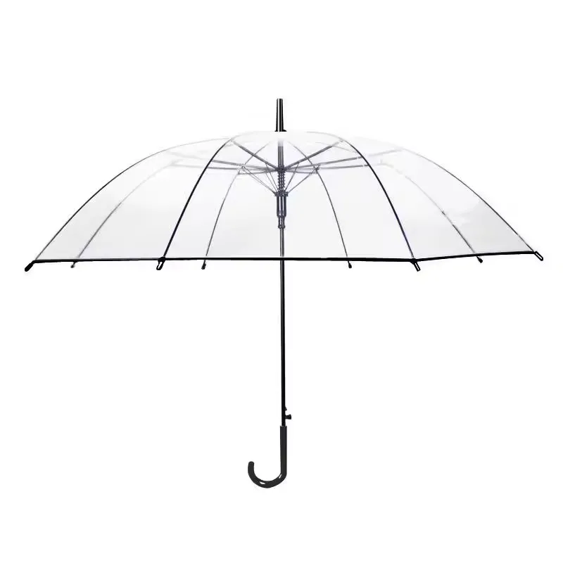 Promotional High Quality Custom Logo,  Windproof Golf poe Full Print Dome Rain Clear Transparent Umbrella