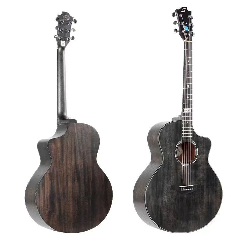 2024 New Style Factory Direct Delivery Wholesale Price 6 strings 40' Handmade Vintage Matte Natural Flame Acoustic Guitar