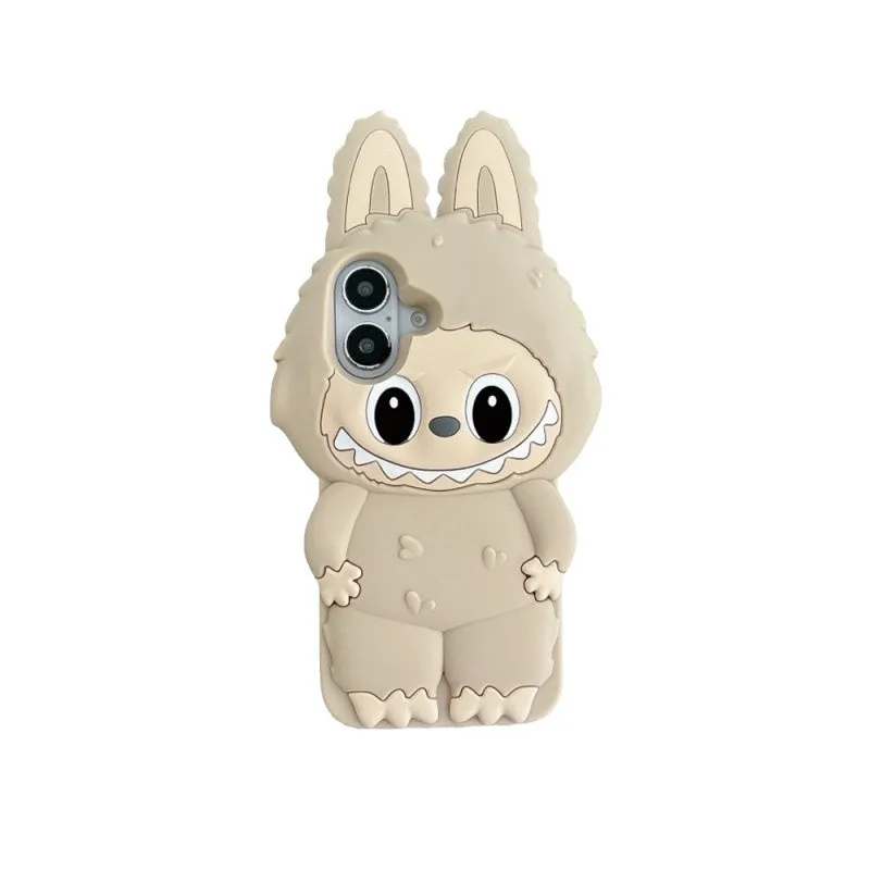 Cartoon Cute 3D Labubu Silicon Protective Shockproof Mobile Phone Accessories Cover Case For iPhone 14 15 Pro 16 Pro max