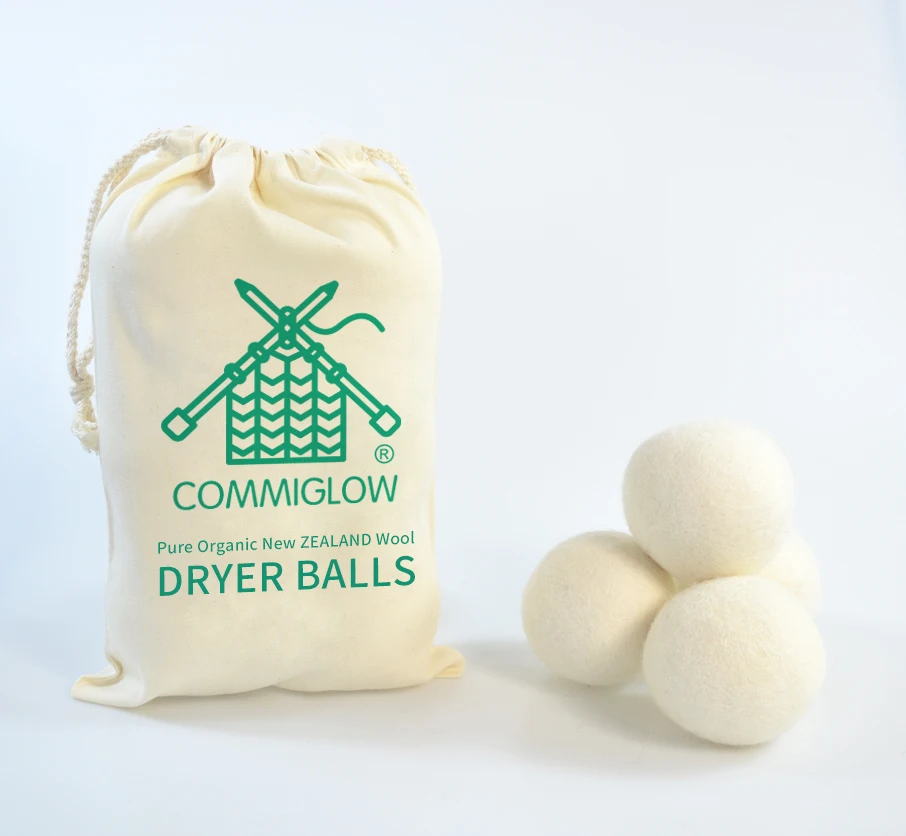 Custom 6-Pack XL Premium Natural Fabric Softener Organic 100% New Zealand Wool Dryer Balls Laundry Balls for Dryer