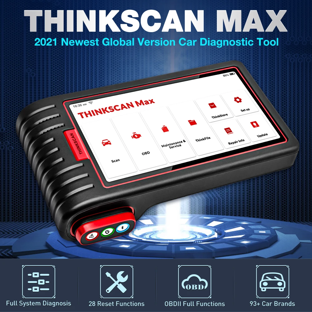THINKCAR ThinkScan Max 2 полная система диагностики OBD2 сканер 28 сброс активный тест PK CRP909 ThinkTool mini