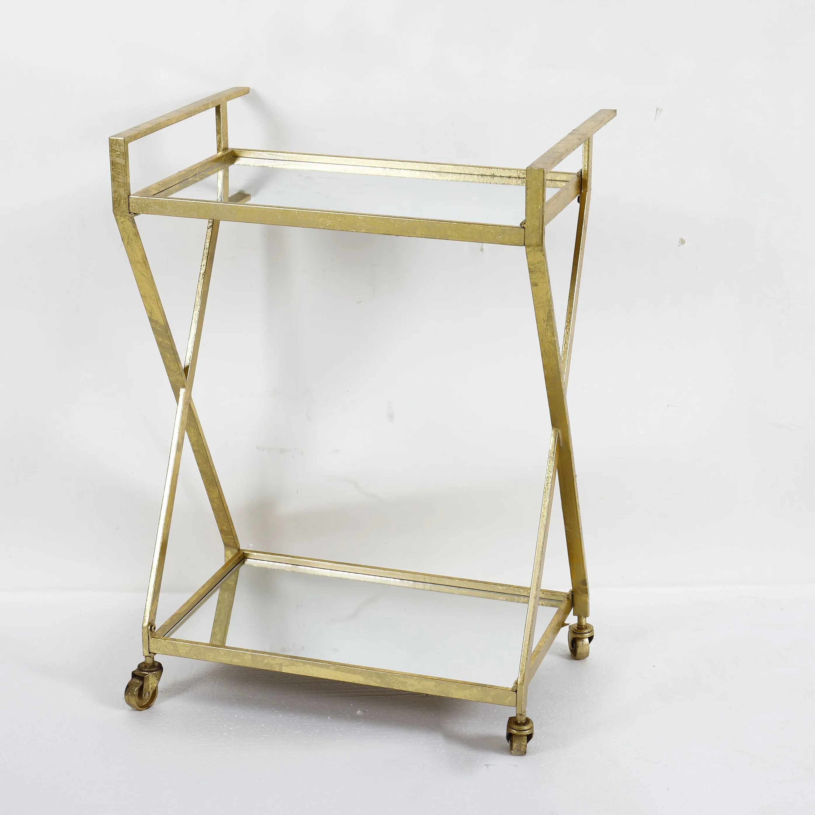 coffee table modern customized flower decorative shinely gold foiled mirror top round coffee table