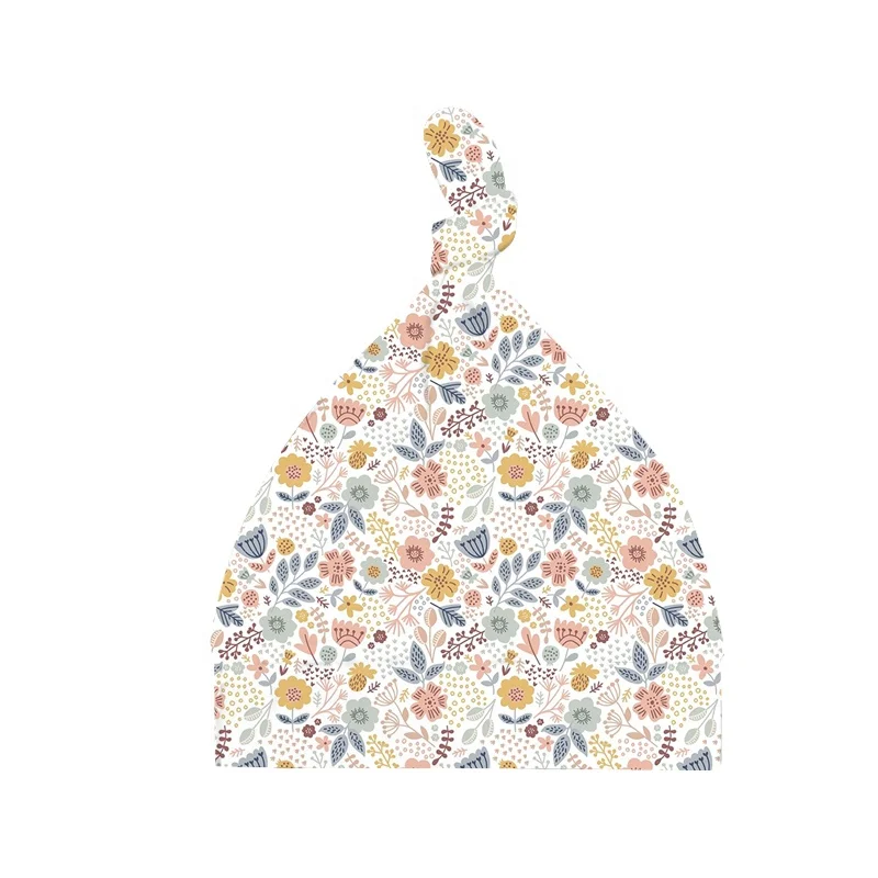 Skin Care Soft and Breathable Bamboo Viscose  Custom Print Newborn Baby Hats