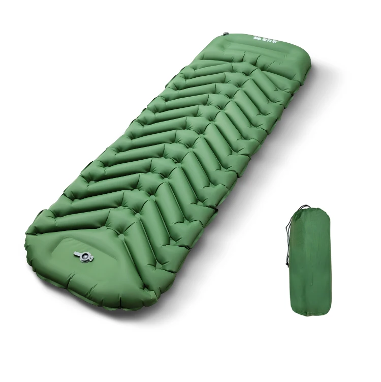 Compact Ultralight TPU Inflatable Camping Sleeping Pad with Built-in Foot Pump Waterproof Air Mattress Mat