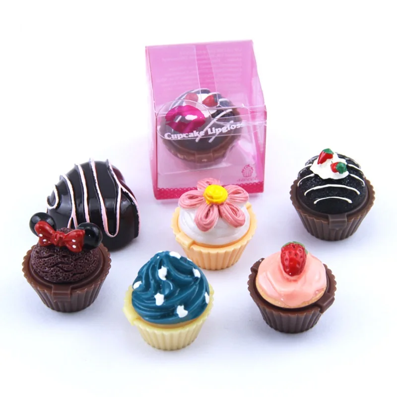 Private Label Mini Cupcake Shape Moisturizing Multi Fruit Wholesale Lipgloss Gloss Cute Lip Balm