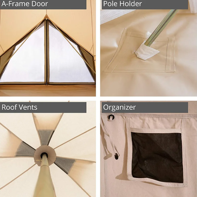 Outdoor yurt camp Pyramid shaped camp home large windproof rain multi-person tent