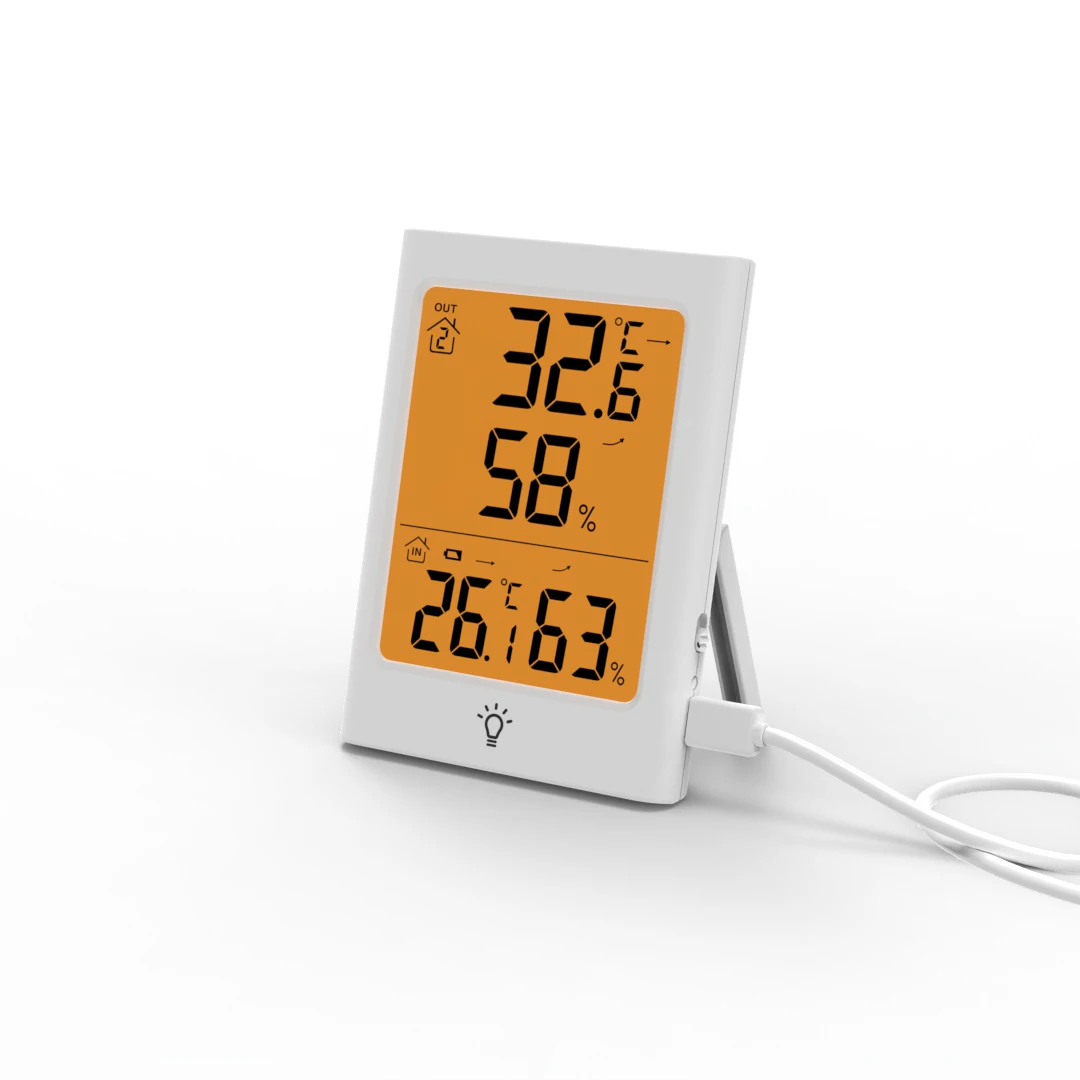 Digital Wireless Hygrometer Indoor Outdoor Thermometer Humidity Monitor with Temperature Gauge Meter