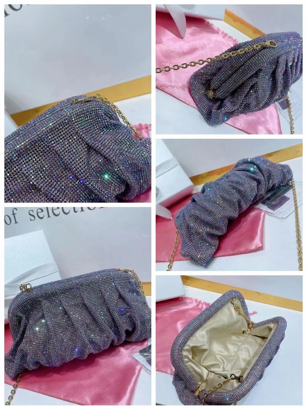 2023 Shenglu Guangzhou High Quality Rhinestone Party Evening Bag Purse Crystal Bling Evening Clutches
