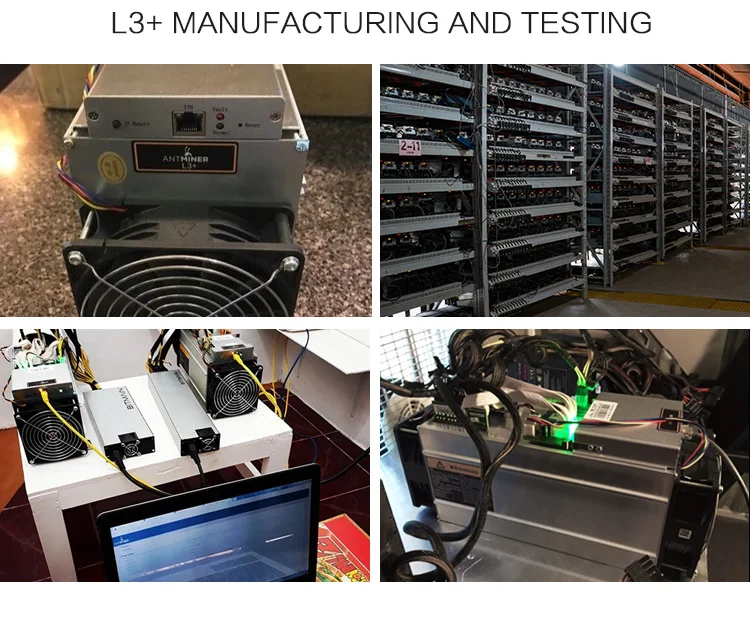  2021 базовые майнеры биткоинов используемые L3 + Psu504Mh/s Scrypt алгоритм алгоритма 800 Вт генератор Antminer l3 секундная