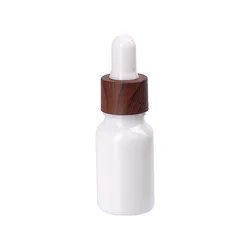 18mm bamboo wood spray pump dropper10ml 15ml porcelain white essential oil bottle 30ml 50ml 100ml white jade glass bottles