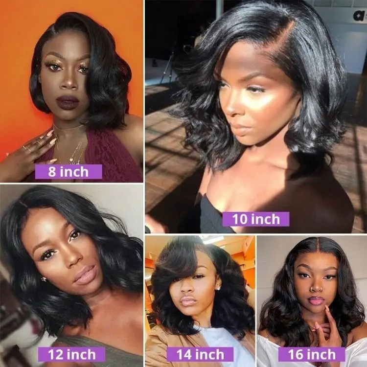 Wholesale Vendor Women Virgin Body Wave HD Transparent Glueless Full Lace Short Bob Wigs Cuticle Aligned 100% Human Hair Wigs